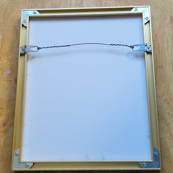 VINTAGE CHINESE LANDSCAPE SCENE PAINTING RED SEAL MARK FRAMED GOLD FRAME GUC - Picture 7 of 9